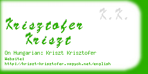 krisztofer kriszt business card